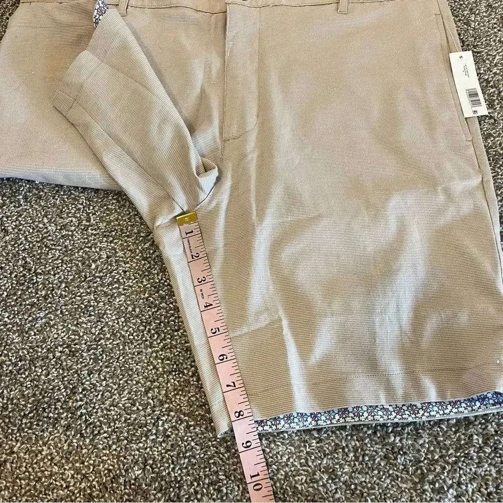 TailorByrd CONTRAST TRIM TEXTURED DOBBY SHORTS NEW khaki Size 38